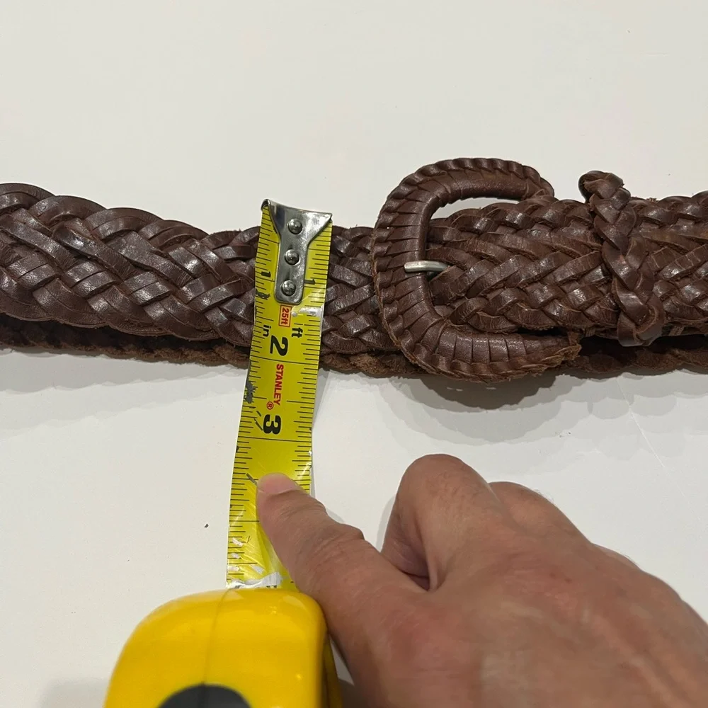 Abercrombie‎ & Fitch Brown Leather Woven Belt Sz. M/L